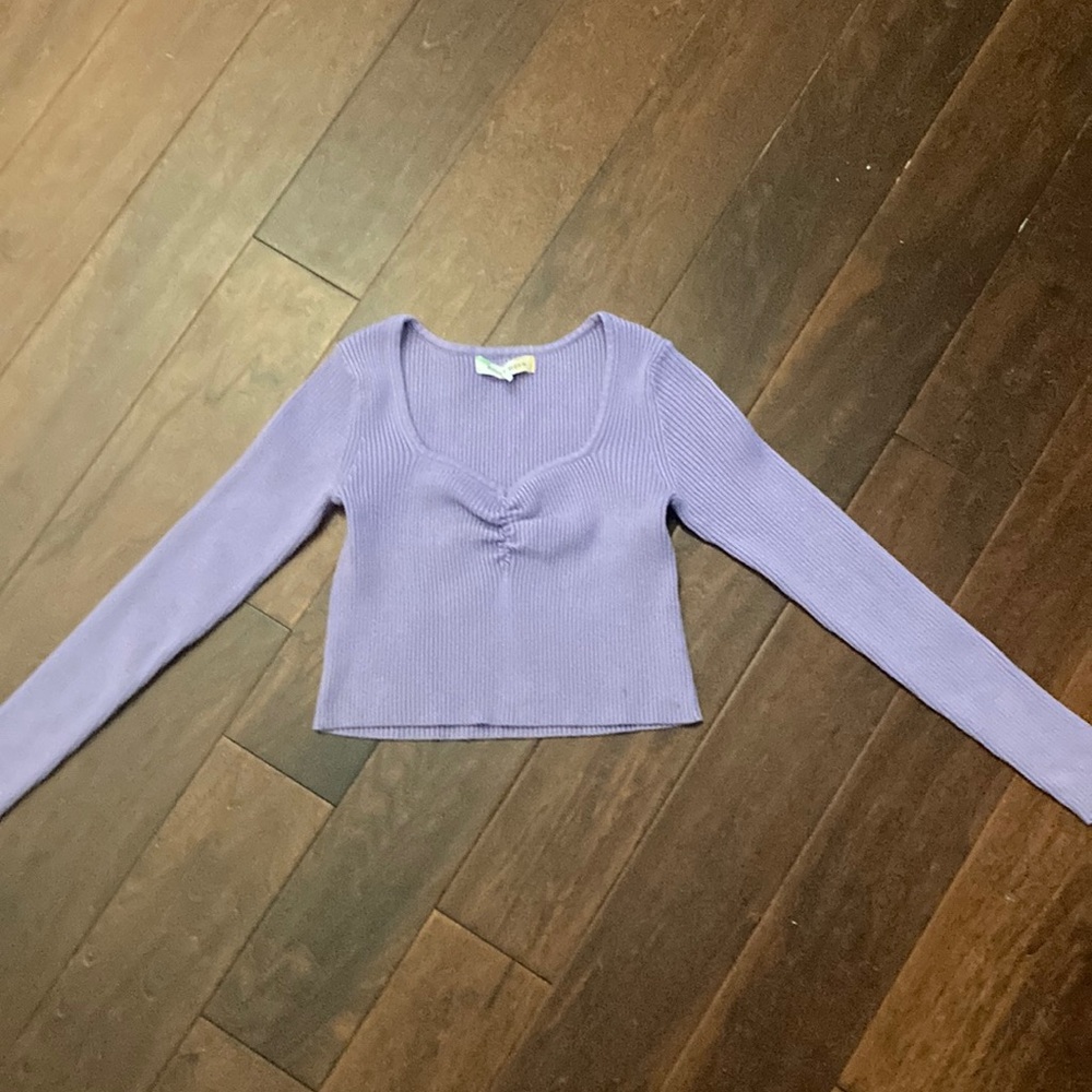 Hazel Moon XS Cropped Purple Sweater